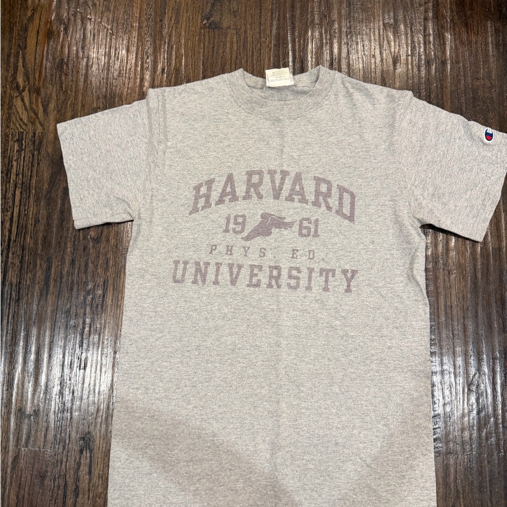 Champion Gray Harvard University Graphic Tee with Maroon Print